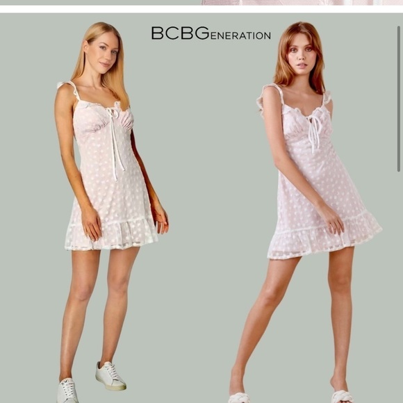 BCBGENERATION Tamara Embroidered Cami Dress in Light Pink/Ivory - Picture 4 of 10